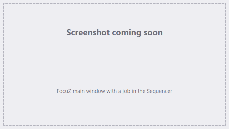 TODO screenshot: FocuZ main window with a job in the Sequencer